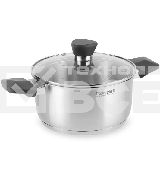 Кастрюля с/кр 24 см (4,8 л) серые ручки Rondell 715-RDS Strike