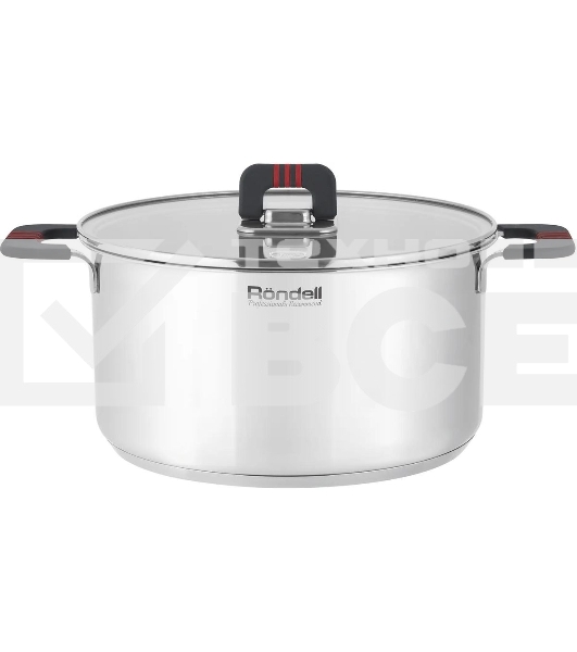 Кастрюля Rondell Stripes RDS-1638, 5.2л, 24см, с крышкой, стальной
