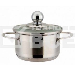 Кастрюля Zeidan Z-50195 Jessica 1,0 л со стеклянной крышкой, Ø14х7 см, нерж.сталь