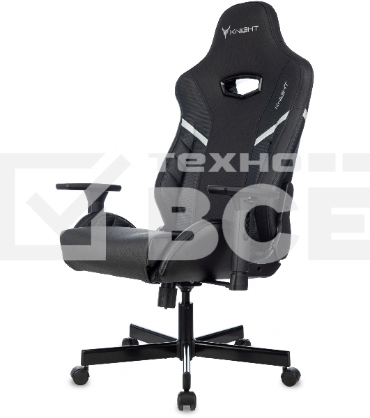 Кресло игровое Knight Thunder 5X черный эко.кожа крестов. металл