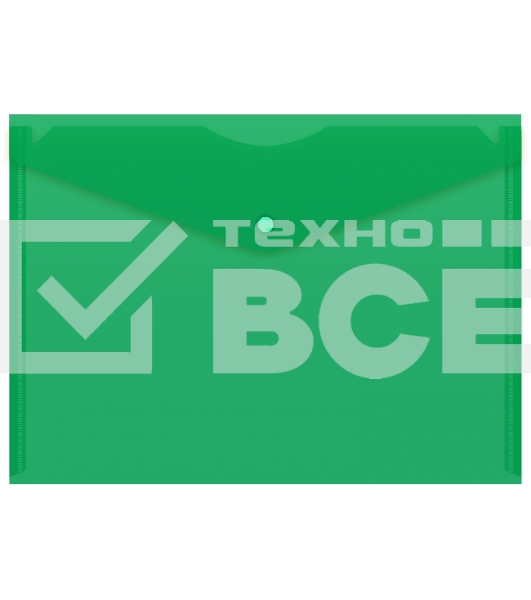 Конверт на кнопке Silwerhof Eco A4 пластик 0.12мм зеленый