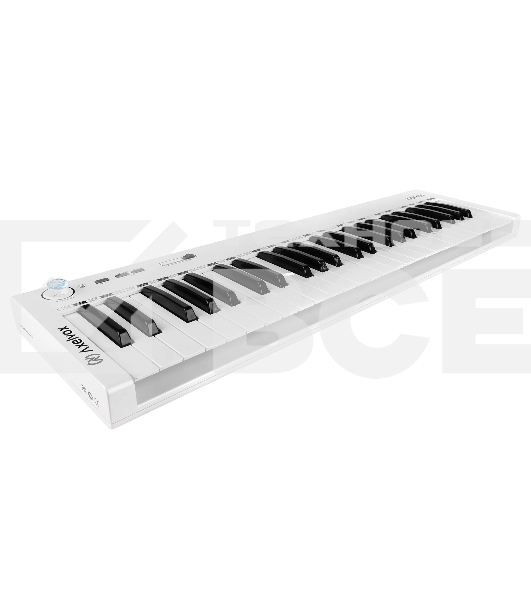 Клавиатура MIDI [AX-1973W] Axelvox [KEY49j White] 4-октавная (49 клавиш) динамическая USB, 3 кнопки, джойстик (Pitch Bend и Modulation), 1 программируемый фейдер, вход Sustain педали, выключатель питания, питание от USB. Цвет белый.