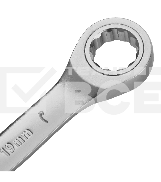 Набор ключей комбинированных трещоточных Denzel 6-19 мм, 8 шт., CrV, матовый хром 14721