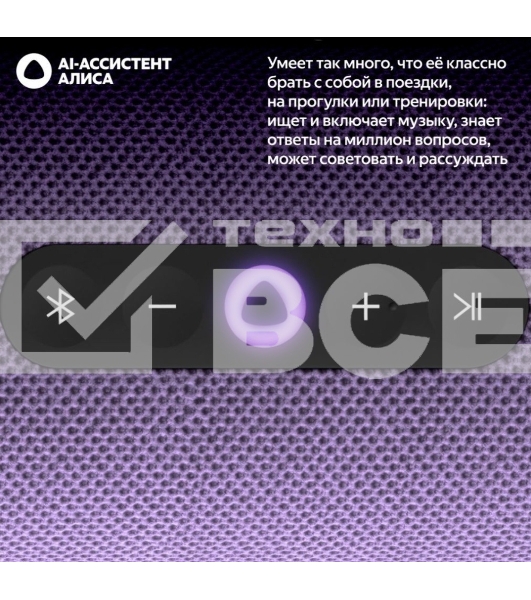 Умная колонка Яндекс Станция Стрит с Алисой, портативная, модель YNDX-00030VIO (фиолетовый)