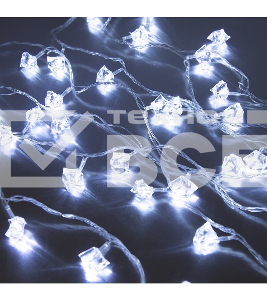 Гирлянда светод. Funray Льдинки, SE-ICE-440W, 220В, 4м, 40LED, холодный белый, прозр шнур 3м,