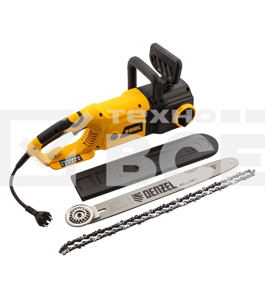 Пила цепная электрическая Denzel EDS-2000, 2кВт, продольная, шина 40 см, шаг 3/8, паз 1,3мм, 56зв