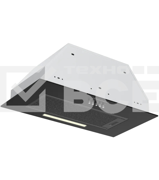 Встраиваемая вытяжка Kuppersberg INPUSH-1 60 BG High-Tech, 54 см, механическое управление, 3 скорости, 650 м3/ч, периметральное всасывание, LED освещение, угольный фильтр KFS-1 (опция), уровень шума 51 дБ, черный