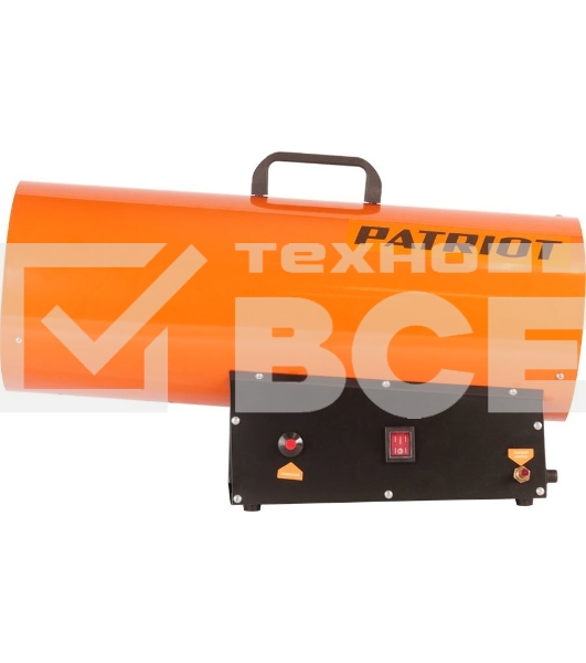 Калорифер газовый PATRIOT GS 50, 50 кВт, 872 мᵌ/ч, пьезо поджиг, редуктор, шланг., шт