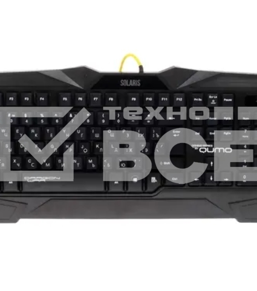 Игровой набор Qumo Solaris, клавиатурапроводная K03, 104 клавиши, встроенная радужная подсветка, мышь проводная M10, оптическая, 800/1200/1600/2200 dpi, коврик