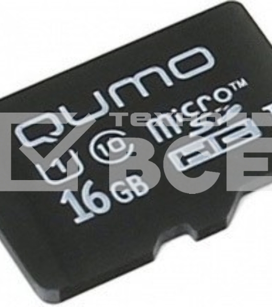 Флеш карта QUMO MicroSDHC 16GB Сlass 10 UHS-I ,3.0 без адаптером SD, черно-красная картонная упаковка
