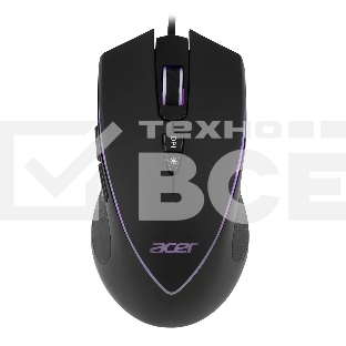 Мышь проводная Acer OMW131 черный, 6400 dpi, USB, кнопки - 7