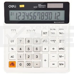Калькулятор бухгалтерский Deli EM01010 белый 12-разр.