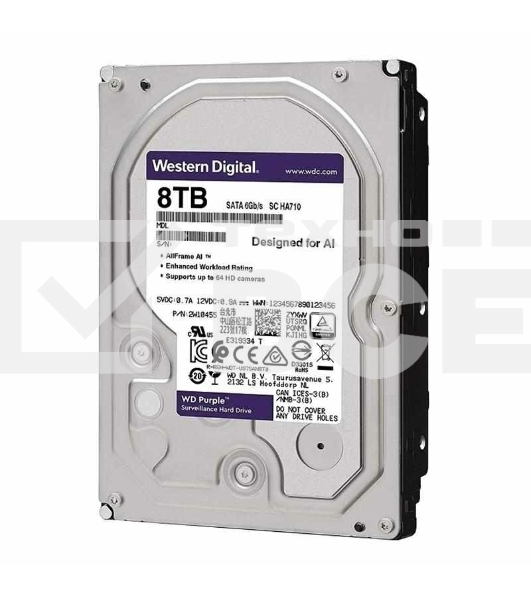 Жесткий диск HDD Western Digital Surveillance Purple Pro8TB 7200rpm SATA-III 256Mb 3.5