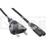 Кабель Premier 5-180 IEC C7 (2-pin) Евровилка 1.5м (5-180(0.5) 1.5) черный (Bulk), фото 1