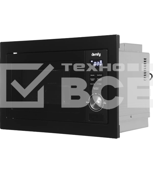 Микроволновая печь встраиваемая Domfy DM2540BW BG черный, 25 л, 900 Вт,  переключатели - поворотный механизм/кнопки
