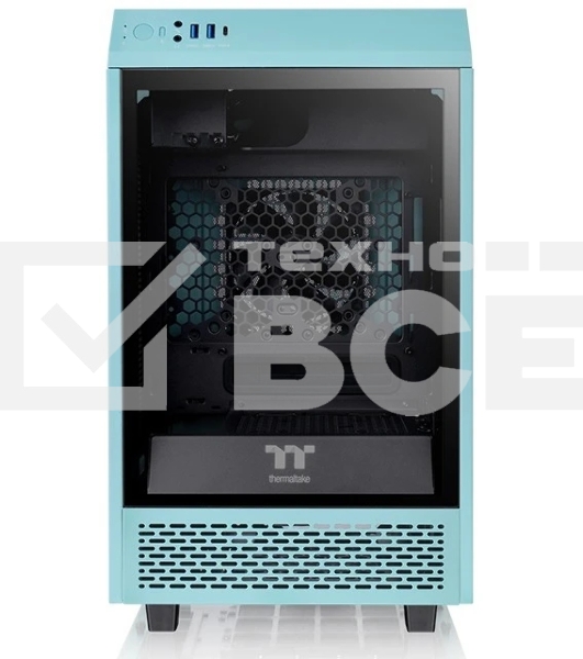 Компьютерный корпус Thermaltake The Tower 100 Turquoise черный без БП miniITX 1x120мм 3x140мм 2xUSB 3.0 audio bott PSU