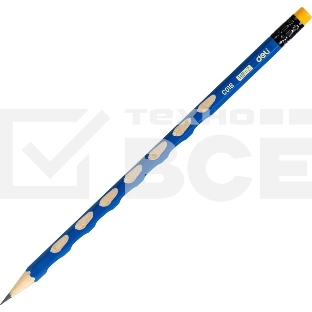 Карандаш чернографитный Deli EC016-HB U-Touch HB шестигранный синий (12шт) ластик