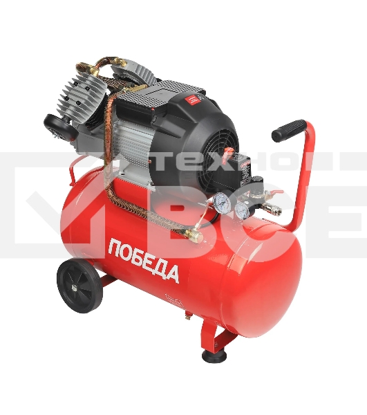 Компрессор Победа поршневой масляный КМ 50-400, 400 л/мин, 8 бар, 2200 Вт, 50 л, быстросъемный 1/4
