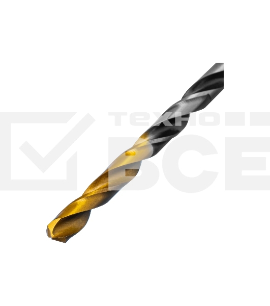 Сверло спиральное по металлу Denzel 4,5 x 80 мм, Р6М5, Golden Tip, многогранная заточка