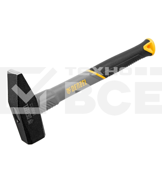 Молоток слесарный Denzel 1000 г, кованый, фибергласовая рукоятка c TPR покрытием