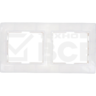 Рамка Iek EMK20-K01-DM РГ-2-КБ 2местн. горизонт. КВАРТА (белый)