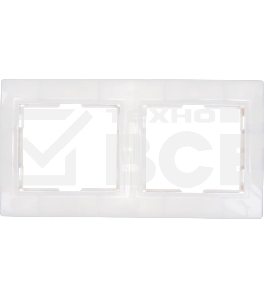 Рамка Iek EMK20-K01-DM РГ-2-КБ 2местн. горизонт. КВАРТА (белый)