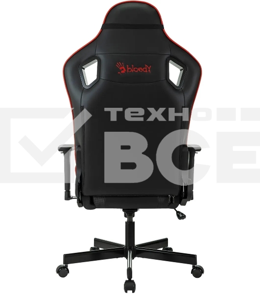 Кресло игровое A4Tech Bloody GC-840 черный, сиденье черный, эко.кожа, с подголов. крестов. металл черный, пластик черный