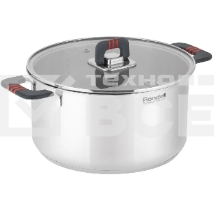 Кастрюля Rondell Stripes RDS-1638, 5.2л, 24см, с крышкой, стальной