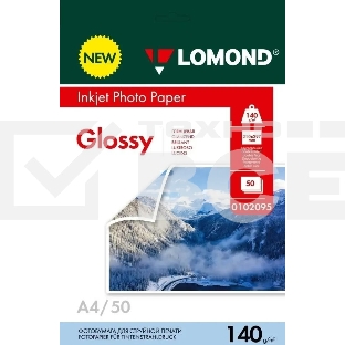 Фотобумага Lomond 0102095 A4/140г/м2/50л./белый глянцевое/глянцевое для струйной печати