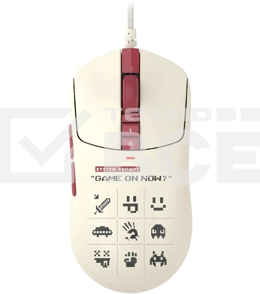 Мышь проводная A4Tech Bloody W72 Ultra Pixels Red рисунок/бежевый/красный, 20000 dpi, USB, кнопки - 7