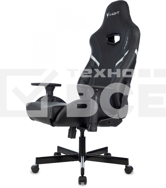 Кресло игровое Knight Thunder 5X черный эко.кожа крестов. металл