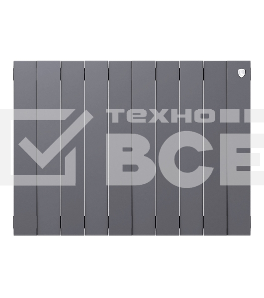 Радиатор биметаллический Royal Thermo PianoForte 500 серебристый - 10 секц.