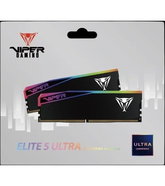 Оперативная память Patriot Memory Viper Elite 5 Ultra RGb RTL Gaming VEUR564G6028K DDR5 2x32Gb 6000MHz PC5-48000 CL28 DIMM 288-pin 1.4В kit single rank с радиатором Ret