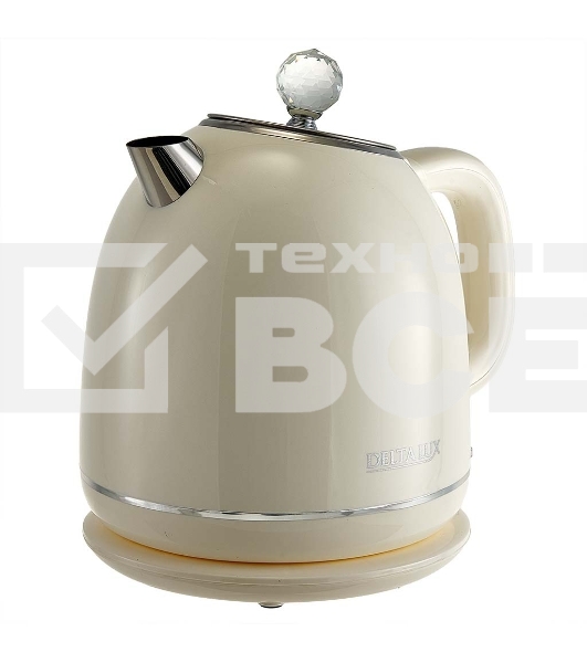 Чайник электрический Delta LUX DE-1018 (1,7 л. металл/пластик) белый