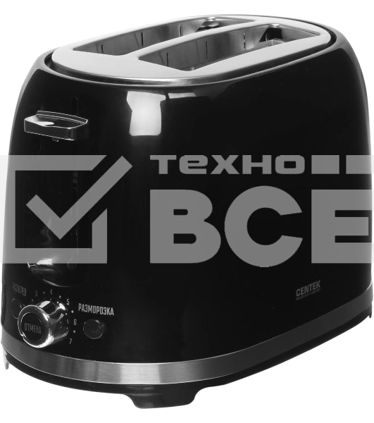 Тостер Centek СТ-1432 черный/стальной