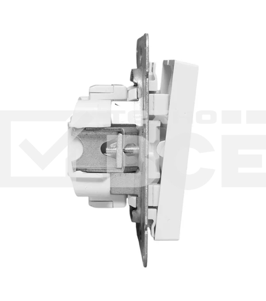 Механизм выключателя EKF UP1-SWW-20 двухклавишный, белый Эпика