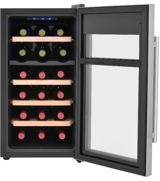 Винный шкаф ZÜGEL ZTWF182DX н/ж сталь, 46 л, 2 отсека, 18 бут.