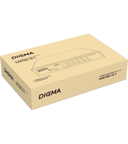 Коммутатор Digma DSW708G-2S-T, 8×1 Гбит/с + 2×1 Гбит/с SFP, управляемый