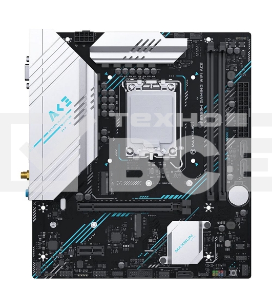 Материнская плата Maxsun B760M GAMING WIFI ACE, LGA 1700, Intel B760, 2xDDR5, 3xSATA, 2xM.2, 1xPCI-E 4.0 x16, 1xPCI-E x1, 1xHDMI, 1xVGA, 1x 1Gb LAN, 2xUSB 2.0, 4xUSB 3.2 Gen1, 7.1, mATX