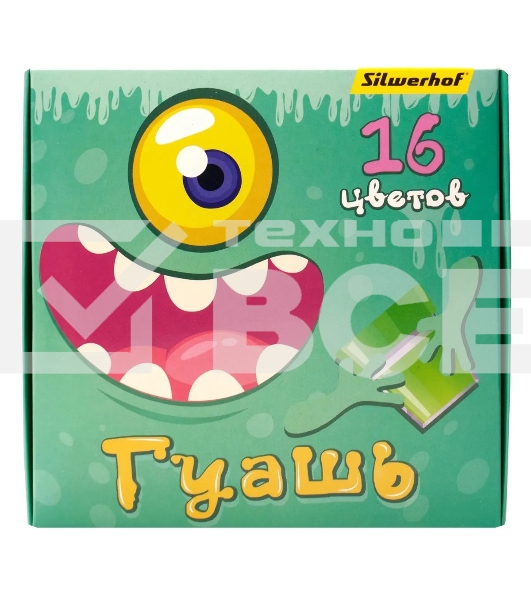 Гуашь Silwerhof Монстрики 16цв. бан. 20мл. картон.кор.