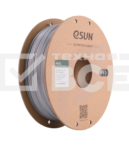 Пластик для принтера 3D Esun PETG175S1P1 PETG d1.75мм 1кг 1цв. серебристый