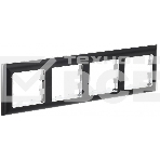 Рамка 4-местная IEK BRITE РУ-4-Бр DECOR 3D-форма хром/черный, фото 1