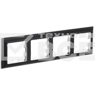 Рамка 4-местная IEK BRITE РУ-4-Бр DECOR 3D-форма хром/черный