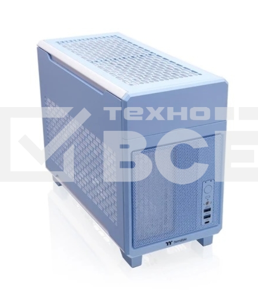 Корпус Thermaltake TR100, без БП, SFF, голубой, 0, 8x140mm 2x200mm