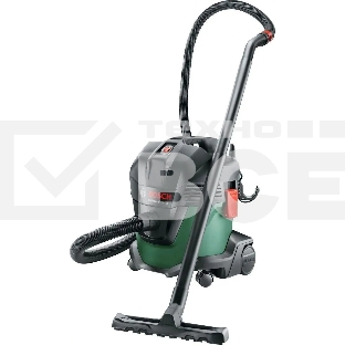 Строительный пылесос Bosch UniversalVac15 зеленый, 1000 Вт, уборка сухая/влажная, пылесборник контейнер, 15 л