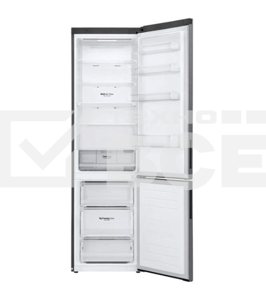 Холодильник LG GA-B509CLSL графитовый двухкамерный 277/107л морозилка снизу, No Frost