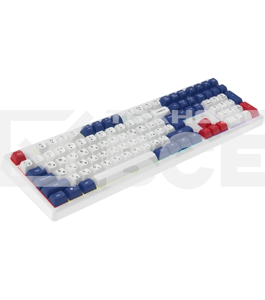 Клавиатура проводная Oklick 725G белый/красный USB Multimedia for gamer LED (2070294)