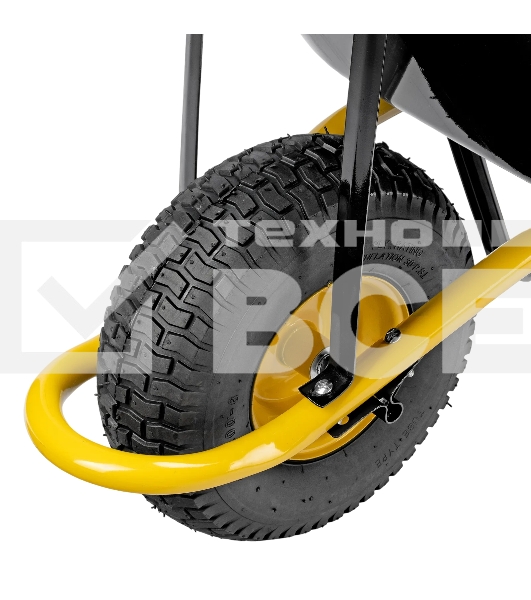 Тачка строительная Denzel усиленная, объем 130 л, 230 кг, колесо 15х6.00-6