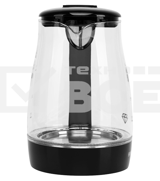 Чайник электрический Hyundai HYK-G2011 1.7л. 2200Вт черный (корпус: стекло)