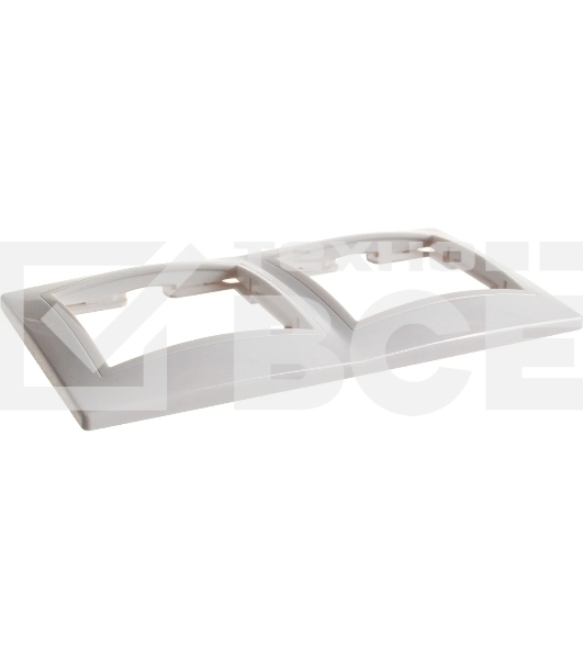 Рамка Iek EMK20-K01-DM РГ-2-КБ 2местн. горизонт. КВАРТА (белый)